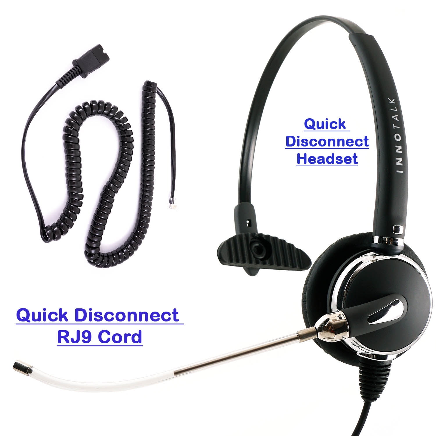 2.5mm Headset Noise Cancelling Mic Shock Protection Speaker Jabra Compatible QD 