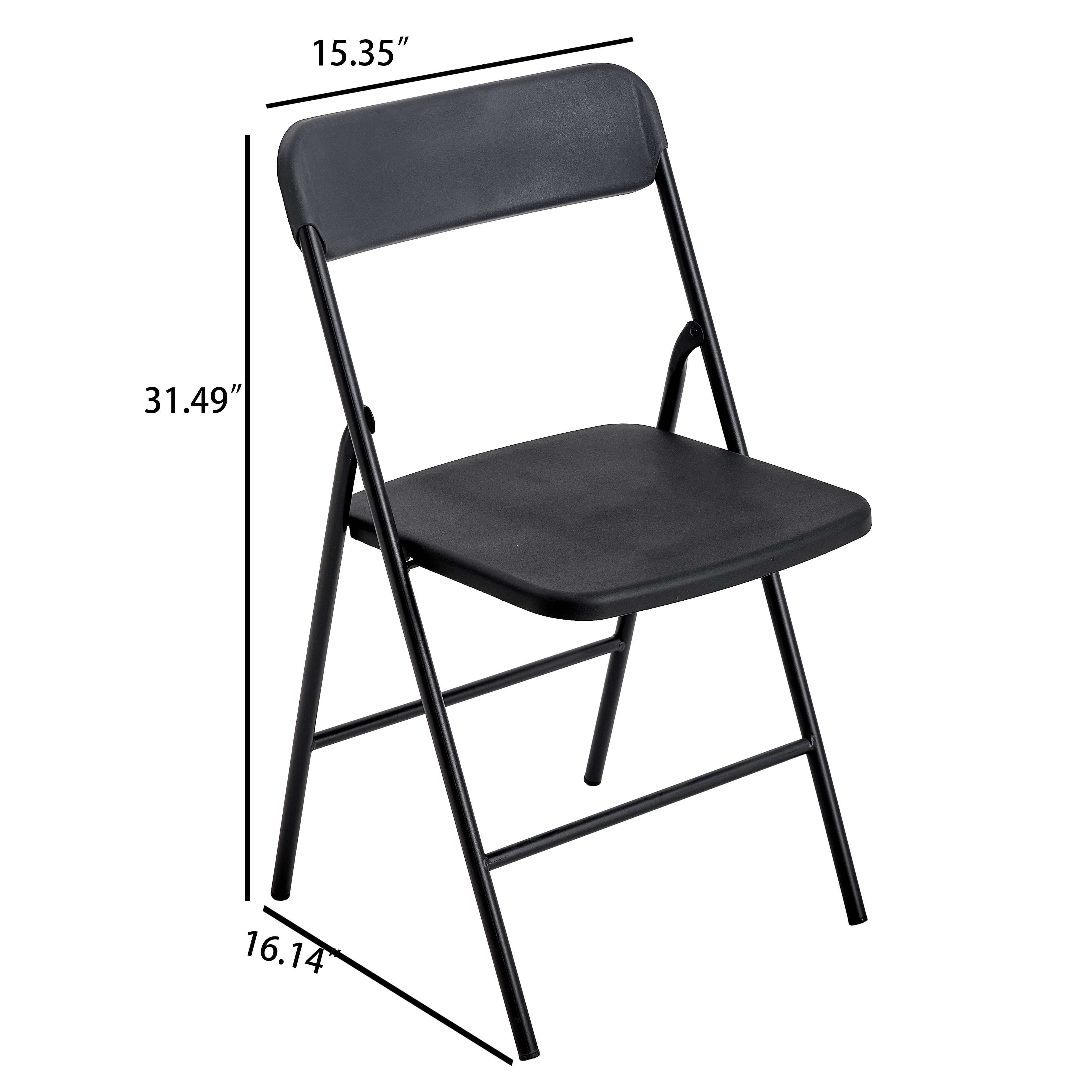 4 Pack Folding Chairs with PP Cushion for Outside, Portable Stackable Commercial Metal Foldable Chairs with Steel Frame for Party Home Events Office Wedding