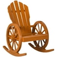 thumbnail image 2 of Outsunny Adirondack Rocking Chair with Slatted Design, Teak, 2 of 9