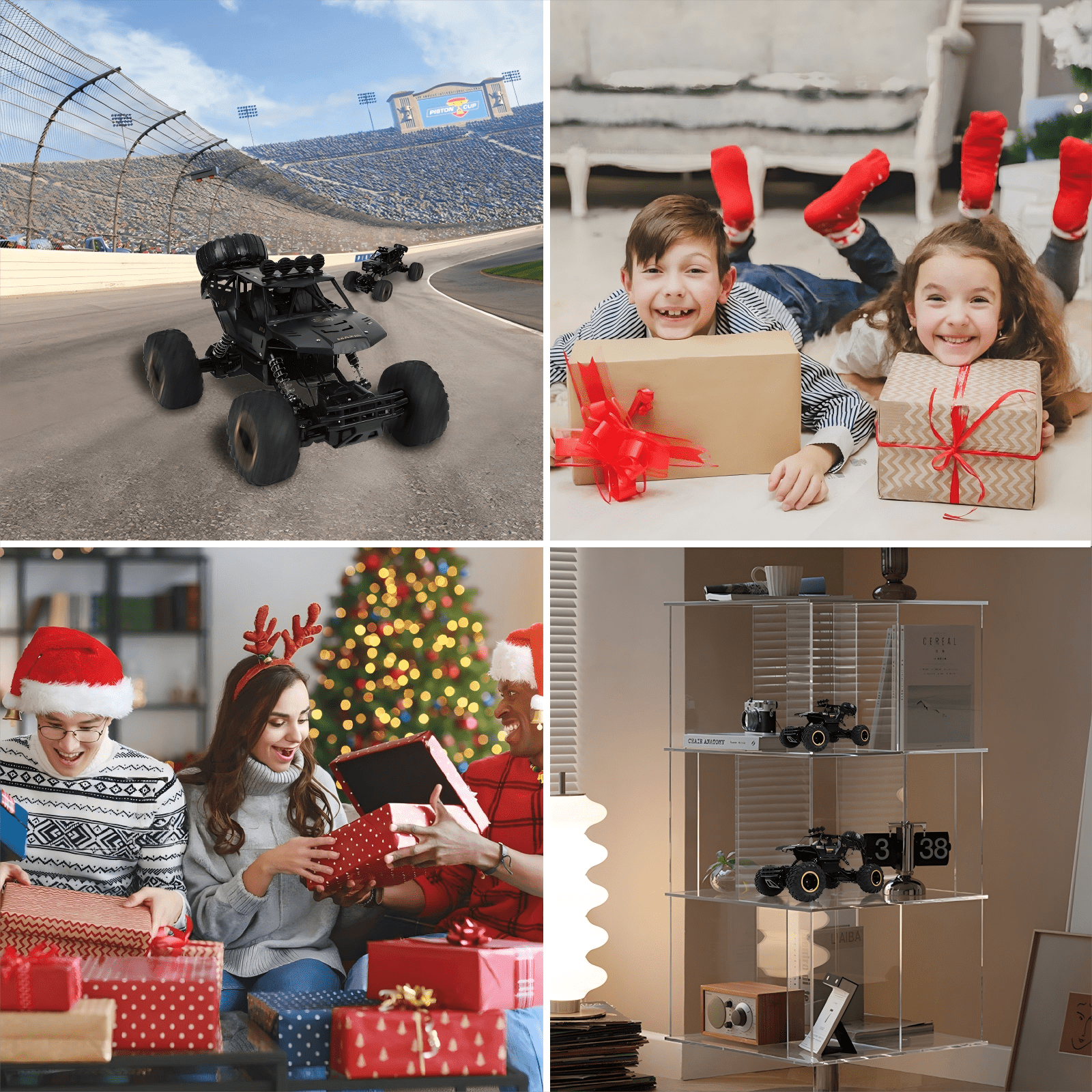 Wisairt 1:12 Large RC Cars, 4WD Large Remote Control Monster Truck 2.4 GHz Alloy RC Cars for Kids Adults Aged 6 + Birthday Gifts (Black)