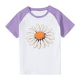 thumbnail image 1 of Zpanxa T-Shirts pour Tout-Petites Fille Été Imprimé Col Rond Manches Courtes Blouse d'École T-Shirt Imprimé avec Polyester Spandex 11 Ans, 1 of 4