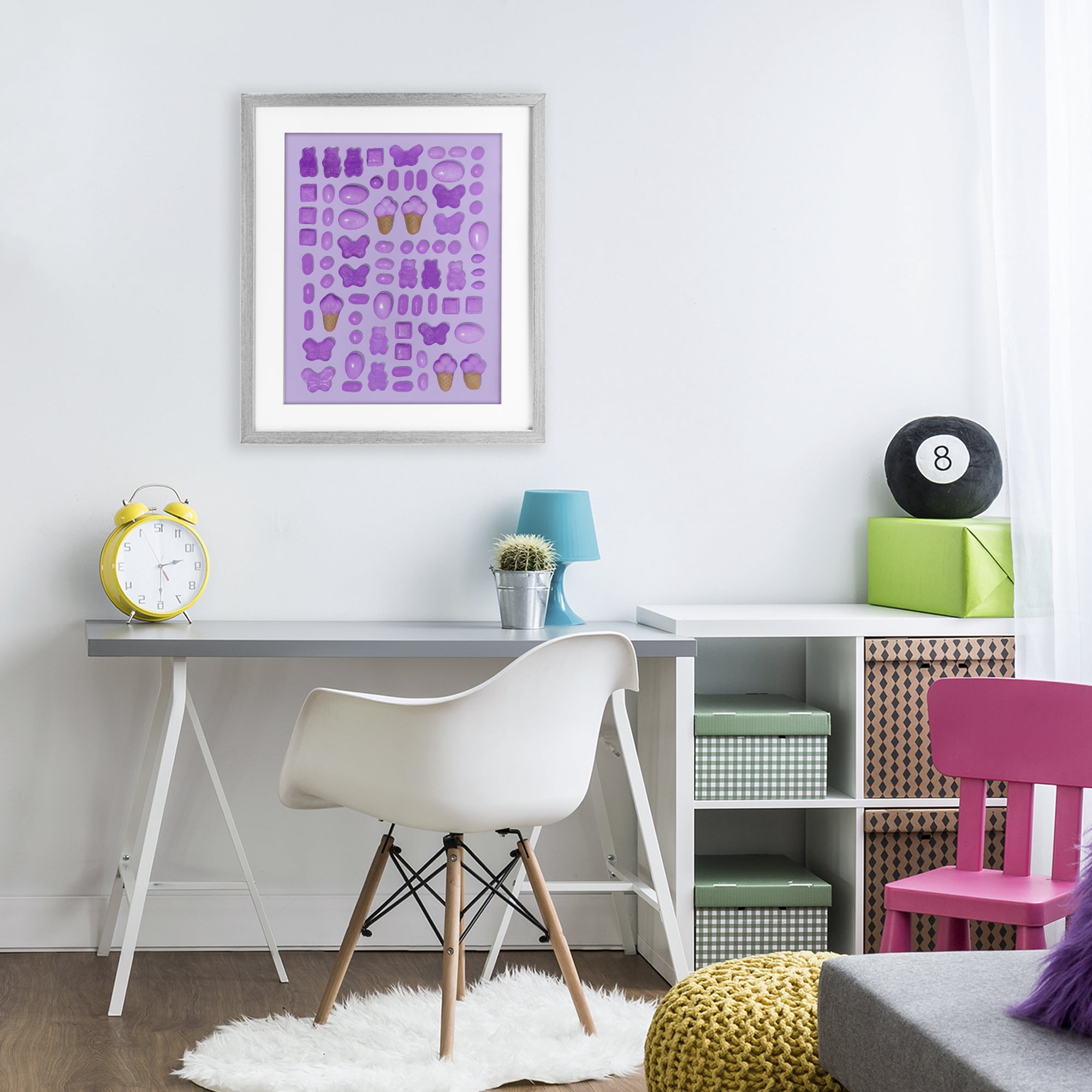 Stupell Industries Lilac Purple Toned Candies Gray Framed Print Under Glass, design by LISH Creative