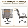 thumbnail image 6 of Outdoor Patio Swivel Chairs, Set of 2 Rocker Dining Chairs with Texteline Fabric and Metal Frame for Lawn Deck Backyard, Brown, 6 of 9
