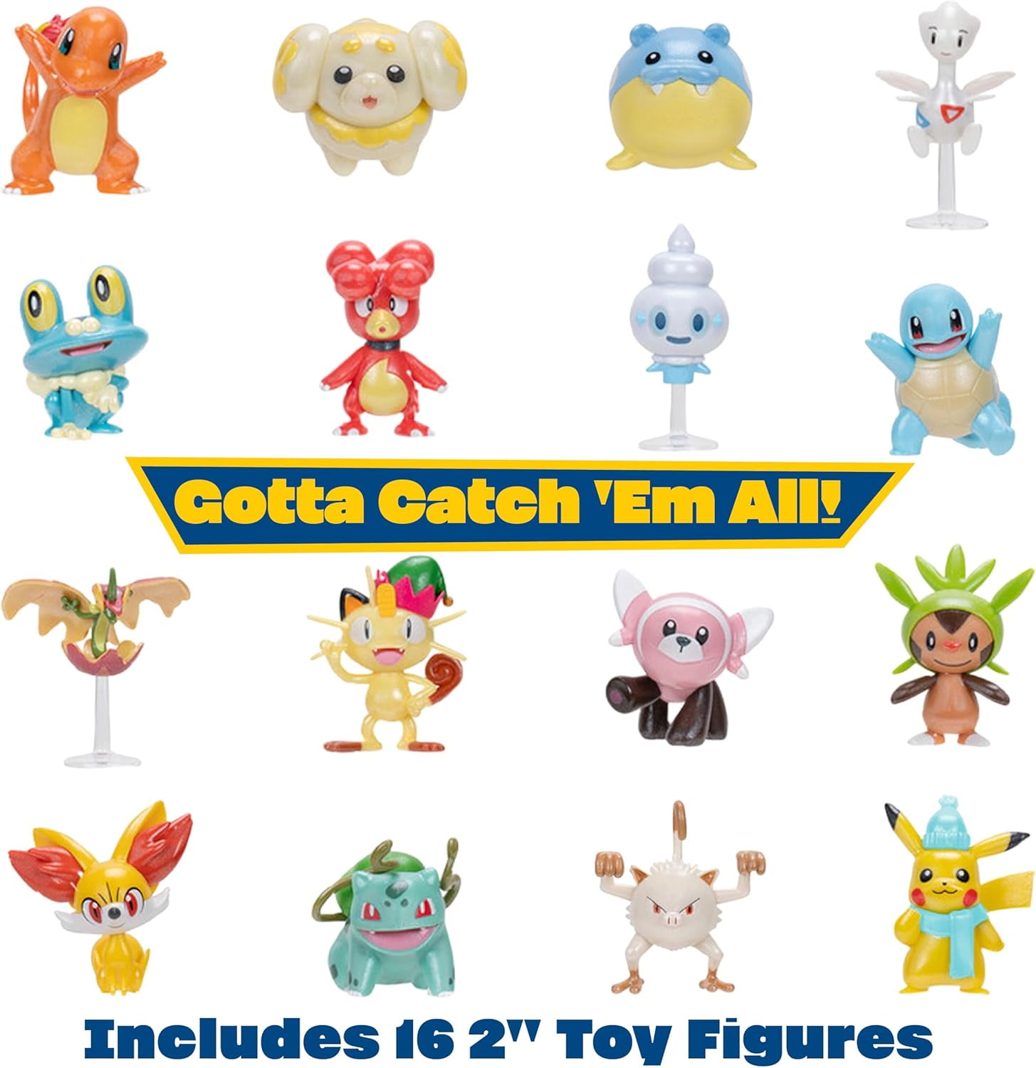 Pokemon 2026 Holiday Advent Calendar 24 Piece Gift Playset - Officially Licensed - Includes 2" Pikachu, Bulbasaur, Charmander & More - 16 Toy Figures & 8 Accessories- Kids, Boys, Girls - 4+