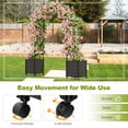 thumbnail image 4 of Aimee Lii 6.6 Feet Arch Arbor Trellis with 2 Planter Boxes & Detachable PE-Coated Metal Tubes, Outdoor Wood Plant Rack for Garden Backyard, Black, 4 of 10