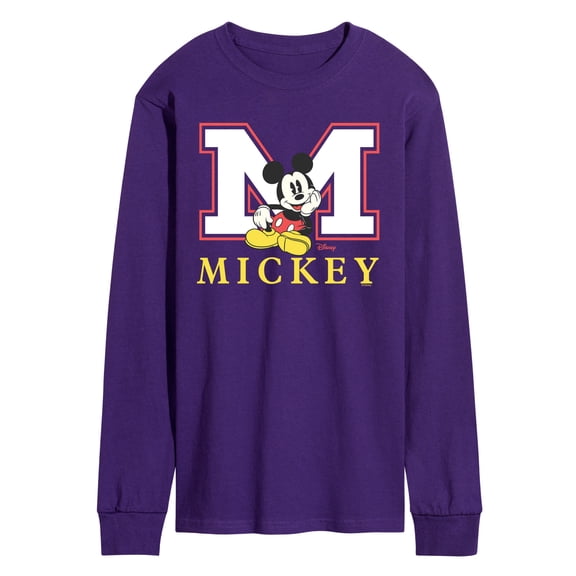 Disney - Mickey Block Letter - Men's Long Sleeve Graphic T-Shirt