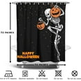 thumbnail image 3 of Halloween Trick or Treat Skull Witchy Shower Curtain, Funny Dance Skeleton Day of Death Gothic Bathroom Decor, Waterproof Fabric Polyester Curtain Set, with 12 Hooks 72 x 72 Black White, 3 of 5
