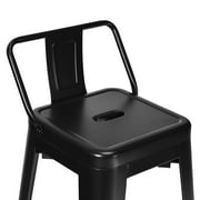 Topbuy Set of 4 Metal Bar Stools 30 Industrial Height Chair Low Back Black