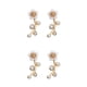 thumbnail image 1 of Qarigey Pendientes de perlas asequibles - Pendientes de tuerca elegantes y ligeros para mujer Pendientes de flores Elegantes a la moda dorado 2Conjunto, 1 of 6