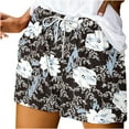 thumbnail image 2 of ITSAME Womens Casual Shorts, Summer Soft Elastic Waist Floral Prints Loose Bike Sports Shorts Black, 2 of 5