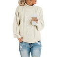thumbnail image 2 of ShomPort Fall Causal Sweaters for Women Turtleneck Long Sleeve Thick Cable Knit Pullover Jumper Tops, 2 of 7