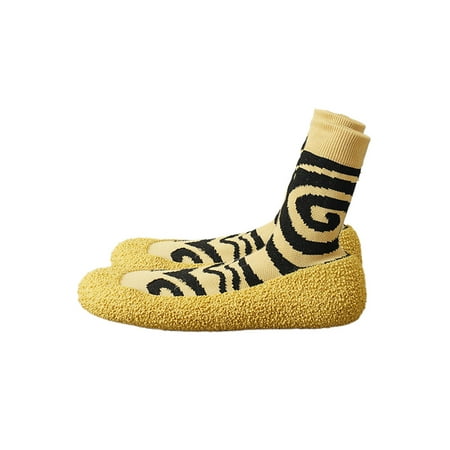 

Woobling Womens Casual Flats Round Toe Fitness Shoe Dance Shock Absorption Sole Socks Yellow (High Top) 4