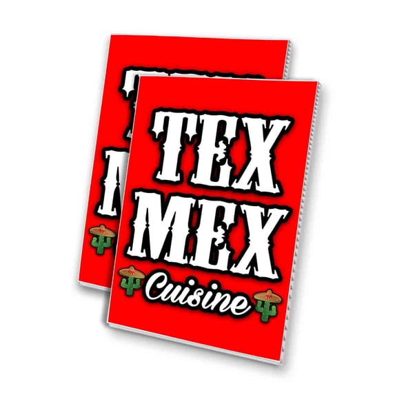 Tex Mex Cuisine (24" X 36") 4mm Corrugated Plastic Panel, Graphics Applied To 1 Side (Pk of 2)