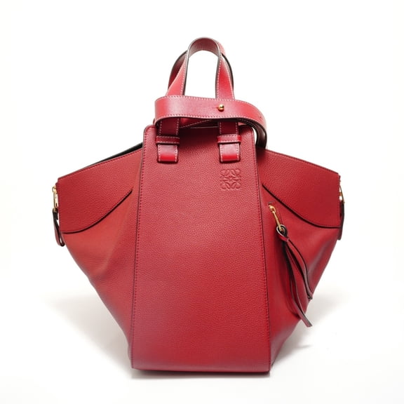 Pre-Owned Loewe Hammock Leather 2-Way Handbag, Red