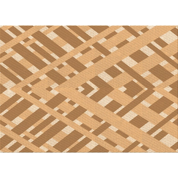 Ahgly Company Machine Washable Indoor Rectangle Transitional Yellow Orange Area Rugs, 7' x 9'