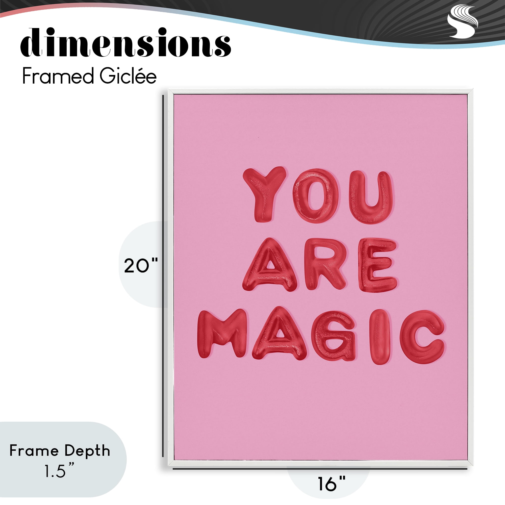Stupell Industries You Are Magic Red & Pink White Framed Giclee Art, design by LISH Creative