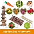 thumbnail image 3 of ZeenArt Hamster Toys Set, Wooden Guinea Pig Toys, Teething Toys Hamster Cage Accessories, 3 of 7