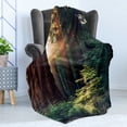 thumbnail image 4 of National Parks Soft Flannel Fleece Blanket, Morning Sunlight in Wilderness Yosemite Sierra Nevada United States Nature, Cozy Plush for Indoor and Outdoor Use, 50" x 70", Green Brown, by Ambesonne, 4 of 5