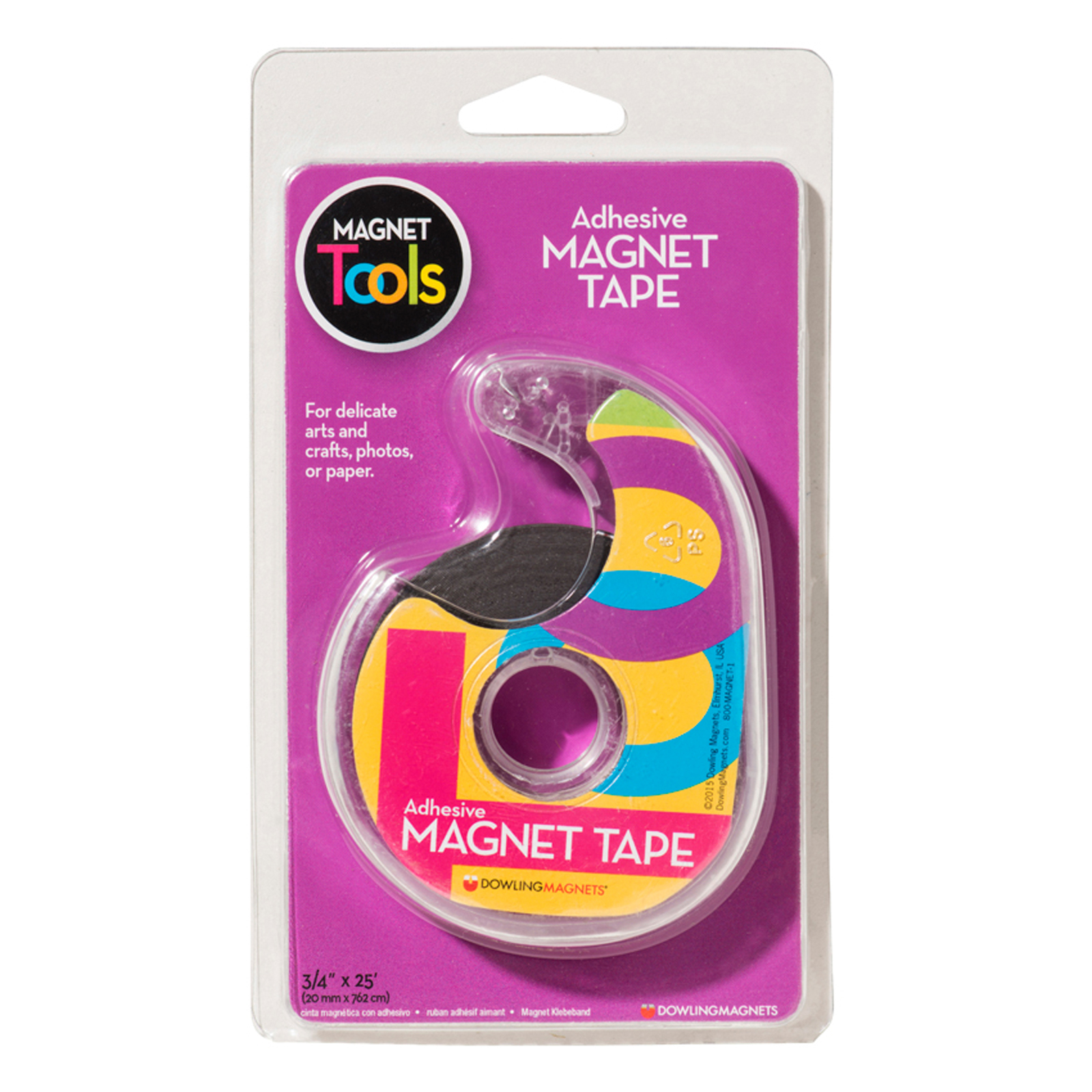 Dowling Magnets Magnet Tape in Dispenser, 3/4" x 25', Pack of 3