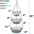 thumbnail image 2 of Heavy Duty - 3 Tier Hanging Kitchen Bronze Fruit Basket, 2 of 4