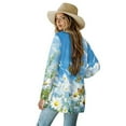 thumbnail image 3 of SCRAWLGOD Daisy Butterfly Dressy Cardigans for Women Trendy Fall with Pockets Size L Long Sleeve Womens Sweater Jackets Casual Washable Womens Cardigan Sweaters Dressy, 3 of 7