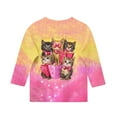 thumbnail image 3 of Kids' Valentine's Day Graphic T-Shirt Cute Cat Printed 3/4 Sleeve Tee Crew Neck Festive Holiday Top, 3 of 5