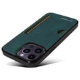 thumbnail image 2 of Dteck for Apple iPhone 15 Pro Max Hard Shell, Luxury Premium PU Leather Wallet Case with Card Holder, Shockproof Back Flip Hard Slim Rugged Protective Cover, green, 2 of 4