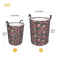 thumbnail image 3 of Fuzoiu Rose Mix Leopard Print Circular Hamper,Laundry Basket with Handle,Collapsible Laundry,Dirty Clothes Storage Basket,for Bedroom Bathroom Dorm Living Room-, 3 of 6