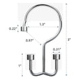 thumbnail image 4 of TABGIME Decorative & Durable Glide Plated Chrome Rustproof Metal Shower Curtain Rings Double Hooks, 12 Count-Cylinders, 4 of 5