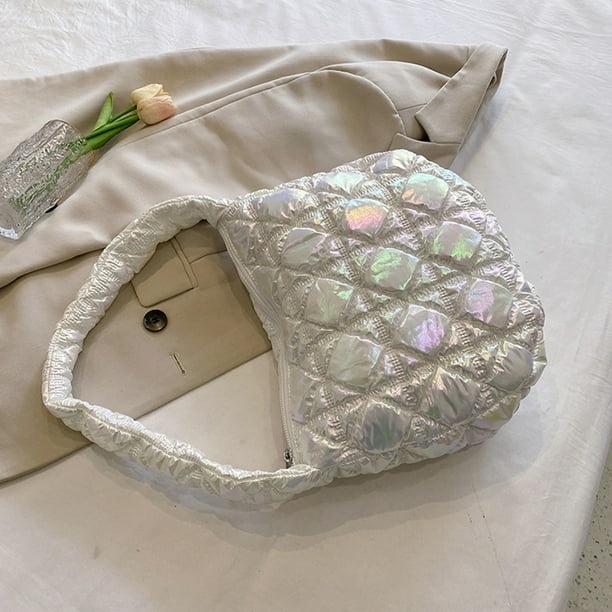 Bolsa de viaje para mujer, bolsa acolchada de algodón acolchado informal, bolsas para axilas para mujer (blanco) Tmvgtek Para Estrenar