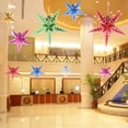 thumbnail image 1 of 3D Star Paper Hanging Hollow Pentagram Lampshade  Christmas Tree Decoration, 1 of 9