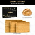 thumbnail image 2 of SMIRLY Cutting Board Set Small, Medium & Large Bamboo Cutting Boards with Holder, Natural, 2 of 8