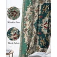 thumbnail image 3 of Beige Turquoise Boho Blackout Curtains for Bedroom Living Room Darkening Curtains 84 Inch Length 2 Panels Set Medieval Vintage Ethnic Floral Window Curtain Window Treatment Grommet Drapes 42"x84", 3 of 9