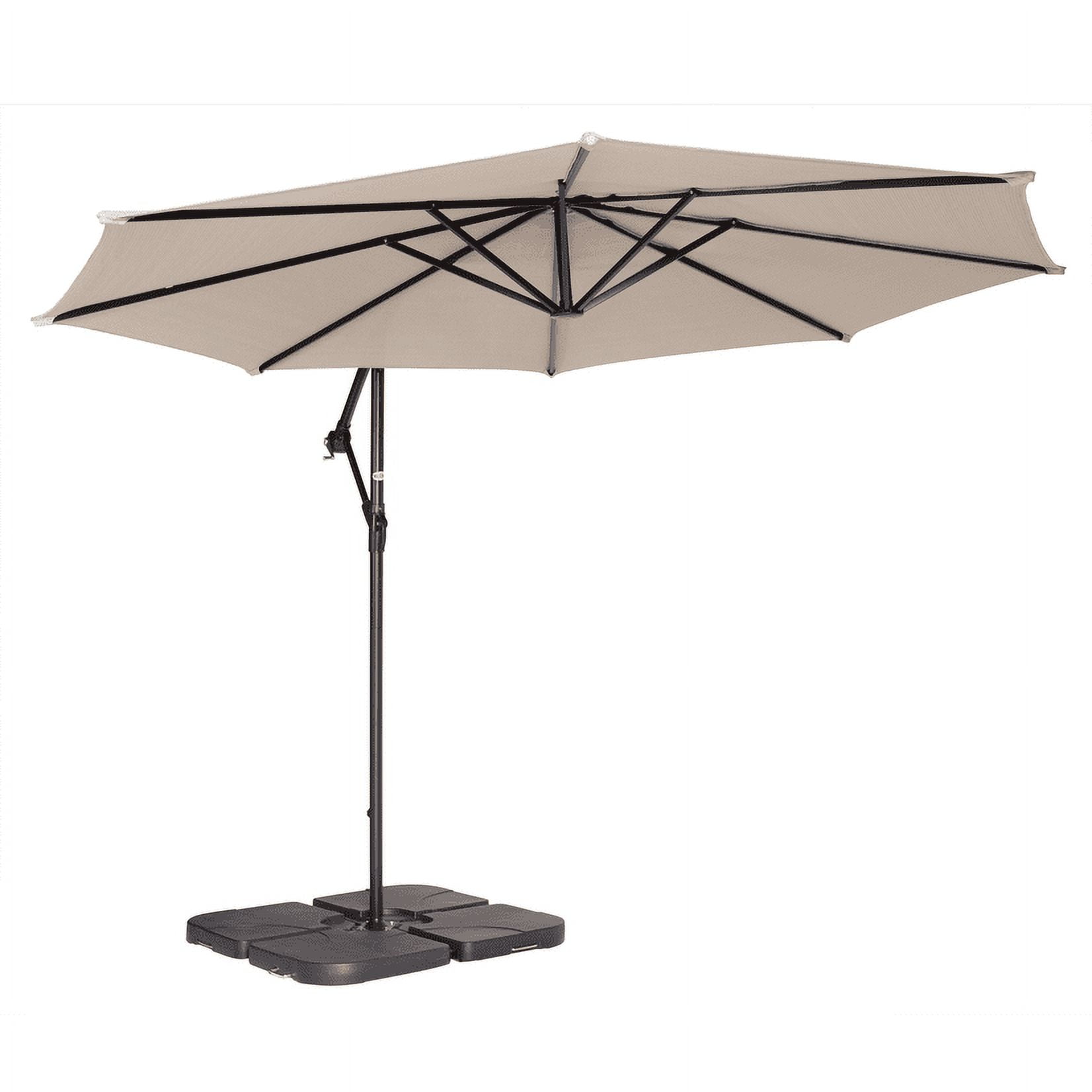 coolaroo offset patio umbrella Coolaroo Round Cantilever Patio Umbrella, 90% UV Block, 10', Smoke
