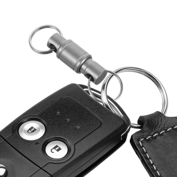 FOMIYES Dual Metal Key Detachable Keychain with Lock Holder, Key Organizer for Keys and Accessories