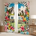thumbnail image 2 of Castle Fairy Floral Camper Black Out Curtains for Girls, Mountain Art Curtains Pack of 2 (42x63 Each) for Bedroom, Pink Green Beige, 2 of 6