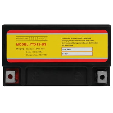 Mighty Max YTX12-BS 12V 10AH Battery - For Kawasaki Brute Force 300, ATV, Scooter, Powersport