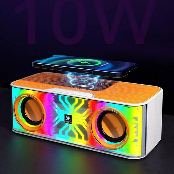 Clearance Usloyux Cordless Indoor Speakers Up To 50% Off - 2024 Wireless Charging Bluetooth Speaker Multifunctional Portable Subwoofer Bluetooth Audio