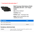 thumbnail image 2 of Right Passenger Side Undercar Shield - Compatible with 2015 - 2017 Toyota Camry 2016, 2 of 2