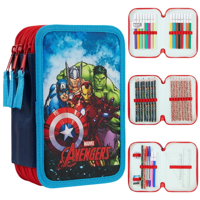 Estuche grande para lápices Marvel Avengers con set de papelería