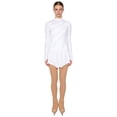 thumbnail image 1 of Moggemol Womens 2-Piece Rhinestone Figure Ice Skating Dress with Mesh Boot Cover Tights Set White L, 1 of 7