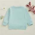 thumbnail image 5 of YUQIN Toddler Girl Easter Outfit Bunny Embroidered Sweatshirt Long Sleeve Pullover Tops Soft Crewneck Blouses Baby Spring Clothes Fashion Top Basic Tees, 5 of 8