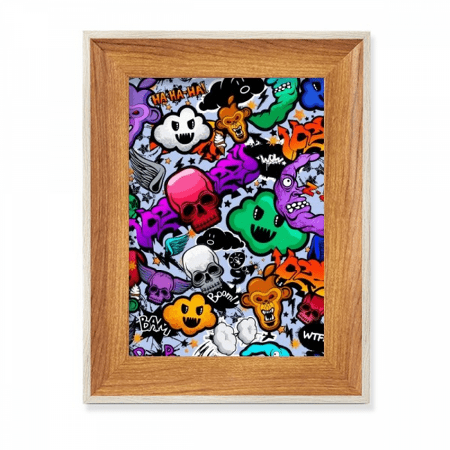 Unbranded Cadre Photo en Bois Coloré Culture de Rue Graffiti l Affichage d'Image Art Peinture Ensembles Multiples