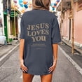 thumbnail image 3 of WILLBEST Chemises pour Femmes Mode Été Décontractée Col Rond Manches Courtes Ample Confortable T-Shirt Imprimé Haut 1, 3 of 6