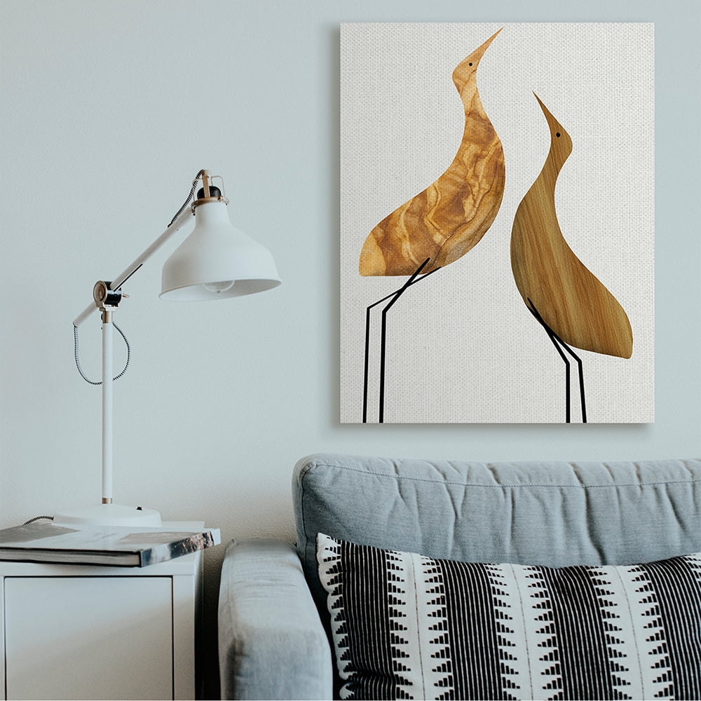 Stupell Industries Modern Rustic Tree Patterned Birds Minimal Abstract Canvas Wall Art by Daphne Polselli