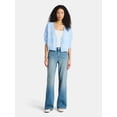 thumbnail image 2 of No Boundaries Baggy Carpenter Wide Leg Jeans, 32” Inseam, Women’s Sizes 00-20, 2 of 5