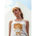 thumbnail image 2 of Cute Cartoon Lion Holding Sign Tank Women -Image by Shutterstock, Female x-Small, 2 of 4