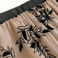thumbnail image 3 of Aueoeo Tulles Skirts for Women Leaf Print Midi Skirt High Waist Layered Skirt A-line Mesh Swings Skirts Khaki M, 3 of 7