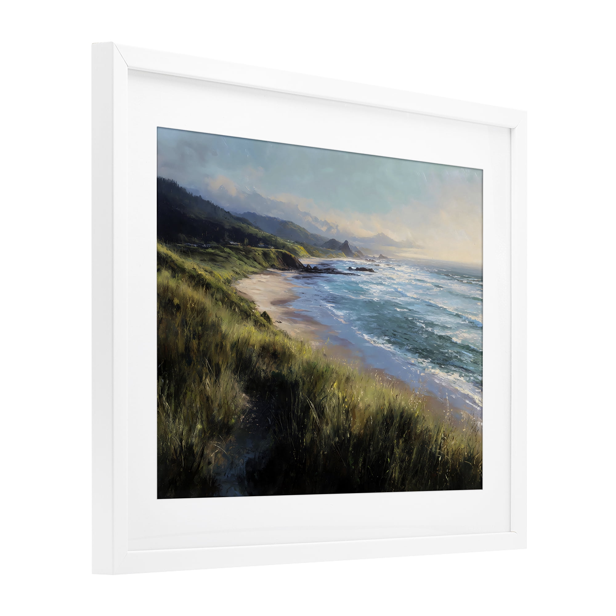 Stupell Industries Nature's Coast in Morning Light White Framed Print Under Glass, design by Franklyn Gregory