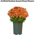 thumbnail image 3 of Mooddairy/Funsdecor Artificial Mums, Mooddairy Artificial Outdoor Mums, Mooddairy 𝐀rtificial Outdoor Sunset 𝐌ums Flowers - UV Resistant, Waterproof, Windproof (5 Bundle of Gold), 3 of 5